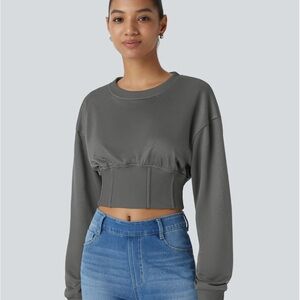 White Halara cropped sweater